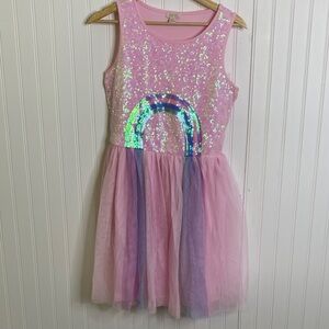 Cat & Jack Pink Sequin Rainbow Dress‎